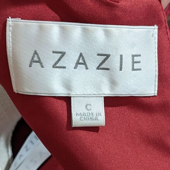 AZAZIE Bonnie Bridesmaid Red Chiffon Dress Size C - Picture 9 of 10
